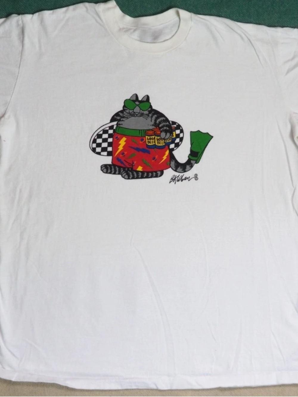 Gildan White B Klibab Cat Graphic T-shirt